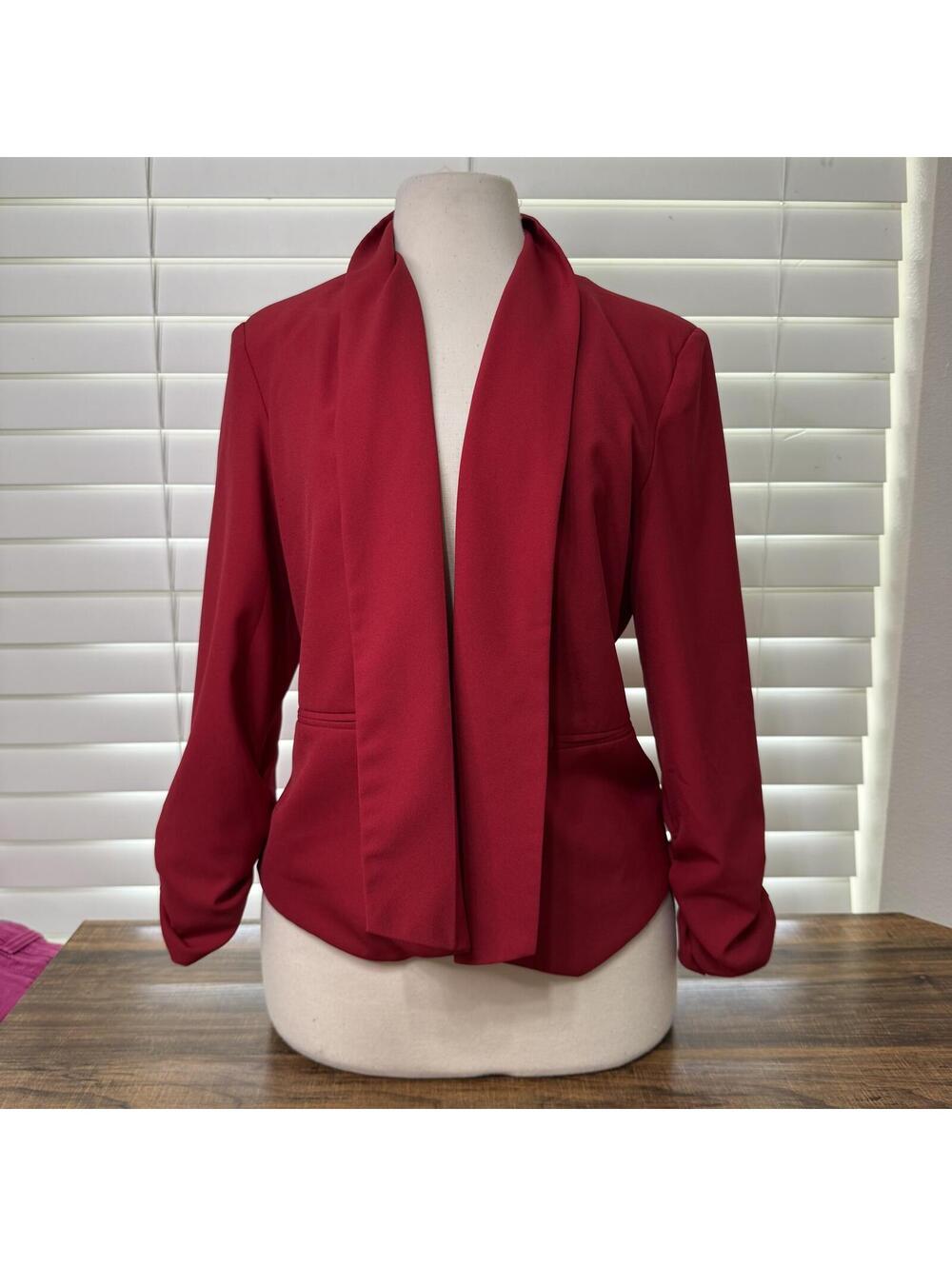 89th & Madison Red Blazer Jacket Size Medium